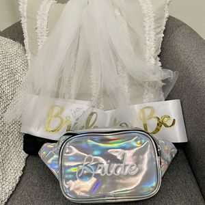 Bachelorette Bridal Bundle! Bum Bag, Sash, and Mini Veil